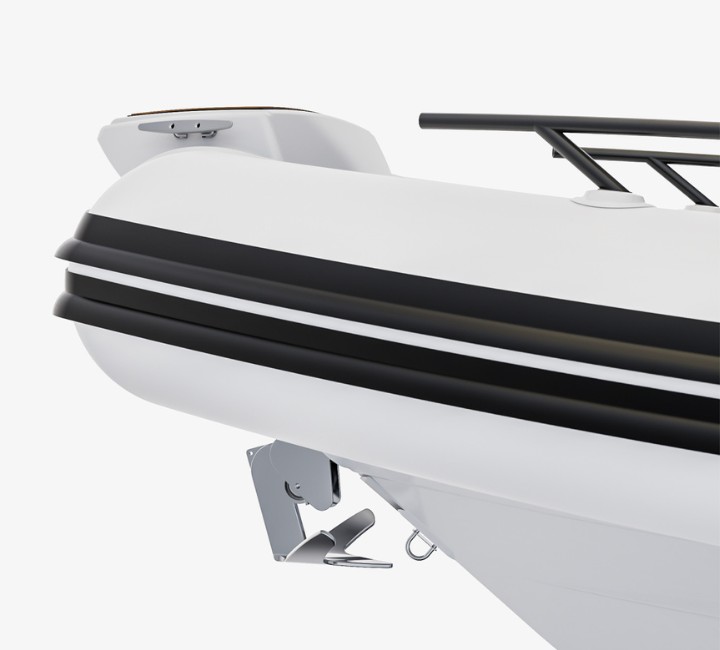 A render visual of the nose of the Grand G850 from the side, showing the electronic anchor and bow step plate