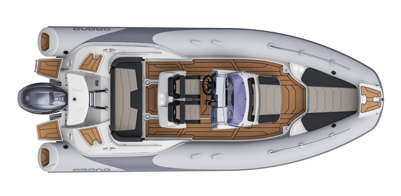 Light grey Grand G580 for sale, from above showing the internal layout