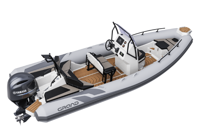 A render of the Grand D600 with light grey inflatable tubes