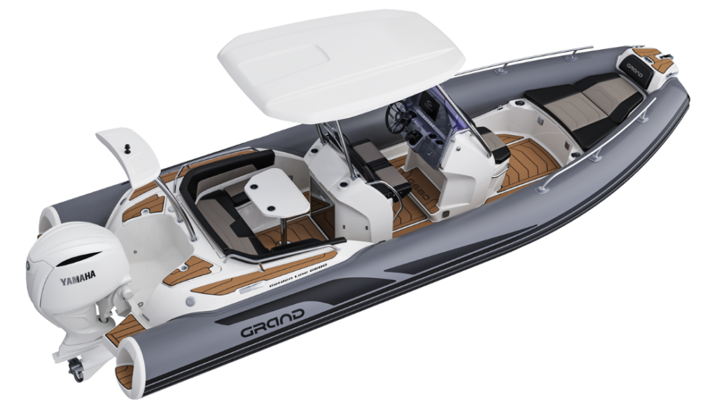 Grand G680 for sale, with dark grey tubes and white t-top
