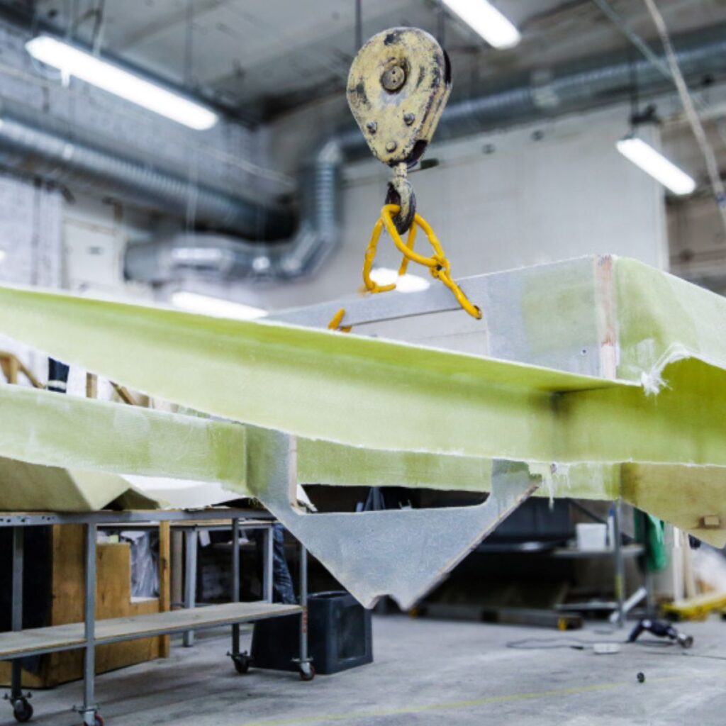 A crane hook from a piece of metal at the Grand Inflatable Boats factory