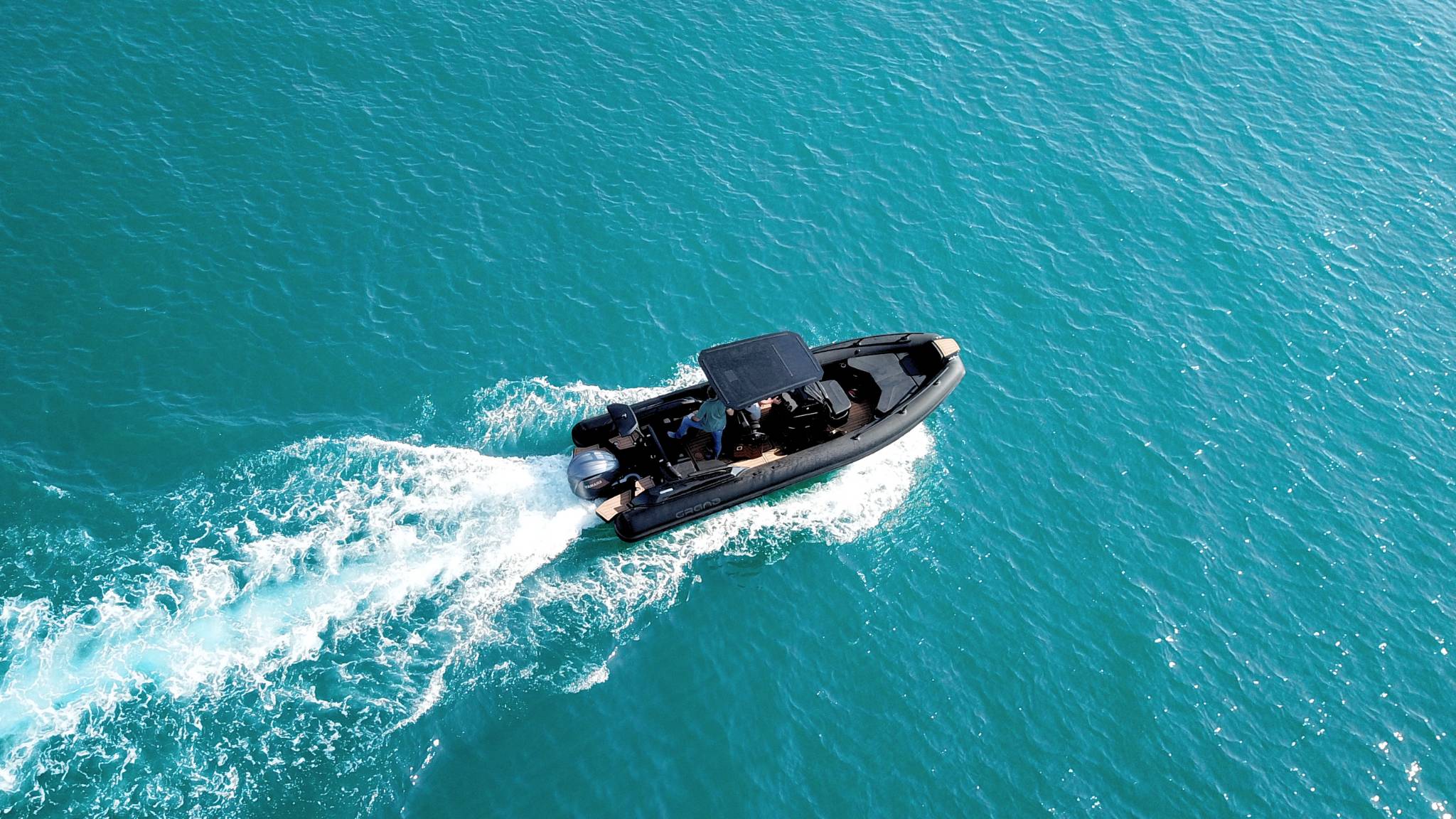 A Grand G750 rigid inflatable boat on the water