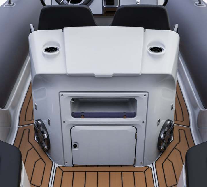 The wet bar on the Grand G680 rigid inflatable boat