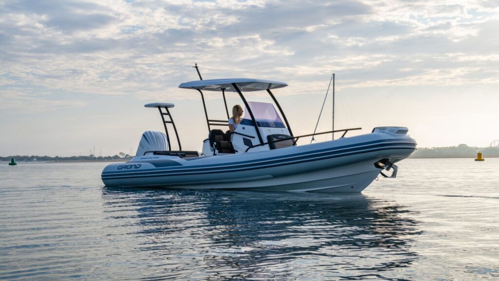 Grand G750 rib boat on still water