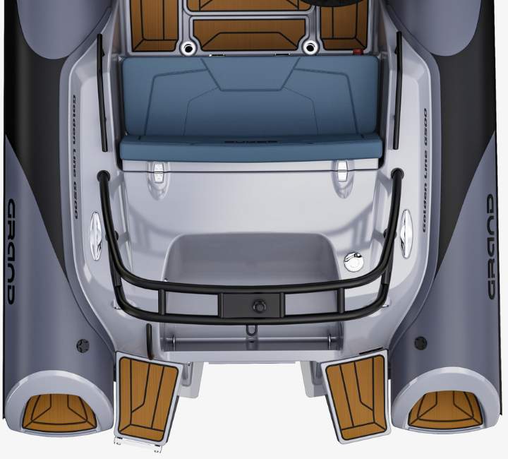 A render of the stern step ends on the Grand G500