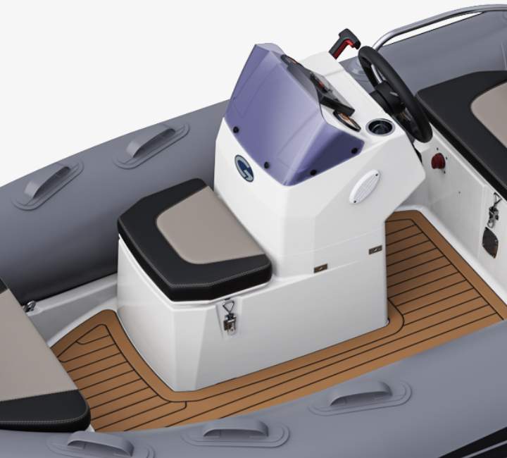 A render image of the Grand G380 tender boat console