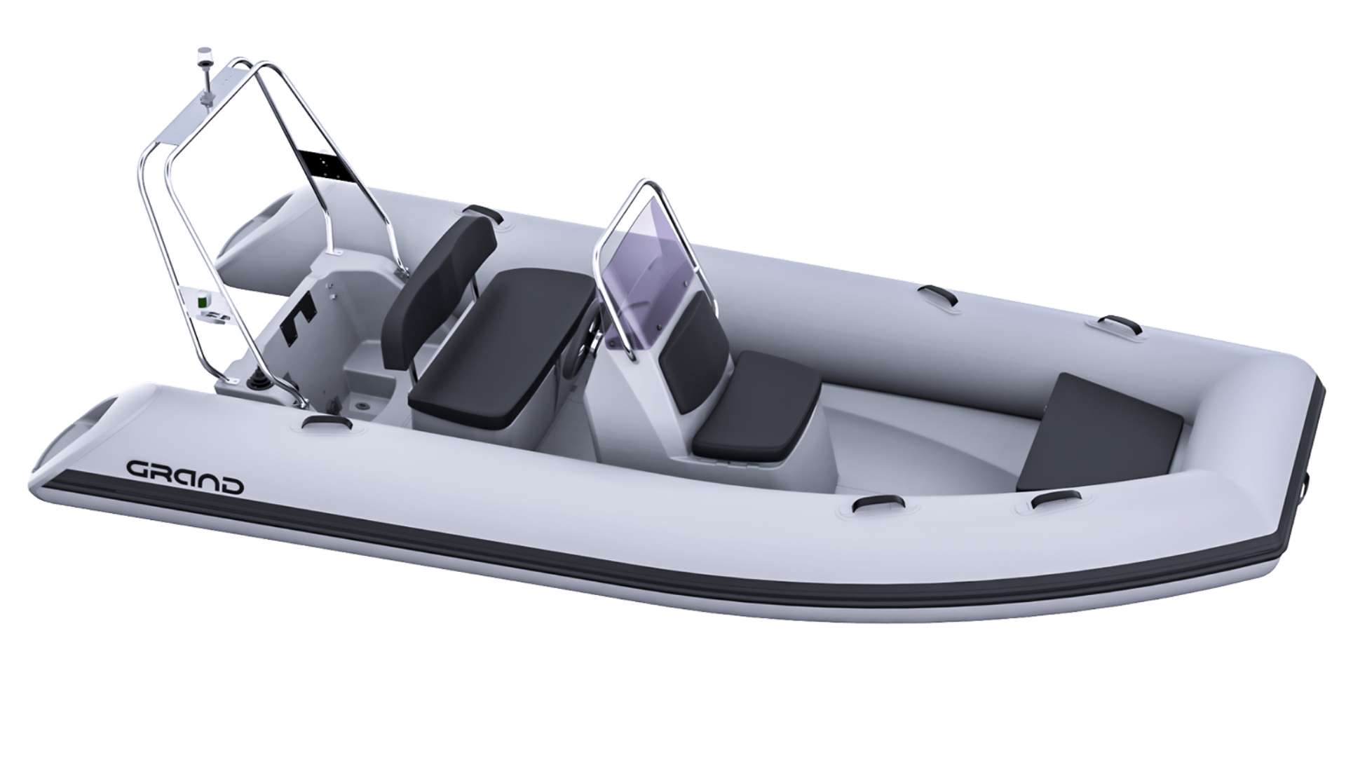 Render image of light grey Grand S470 inflatable boat for sale