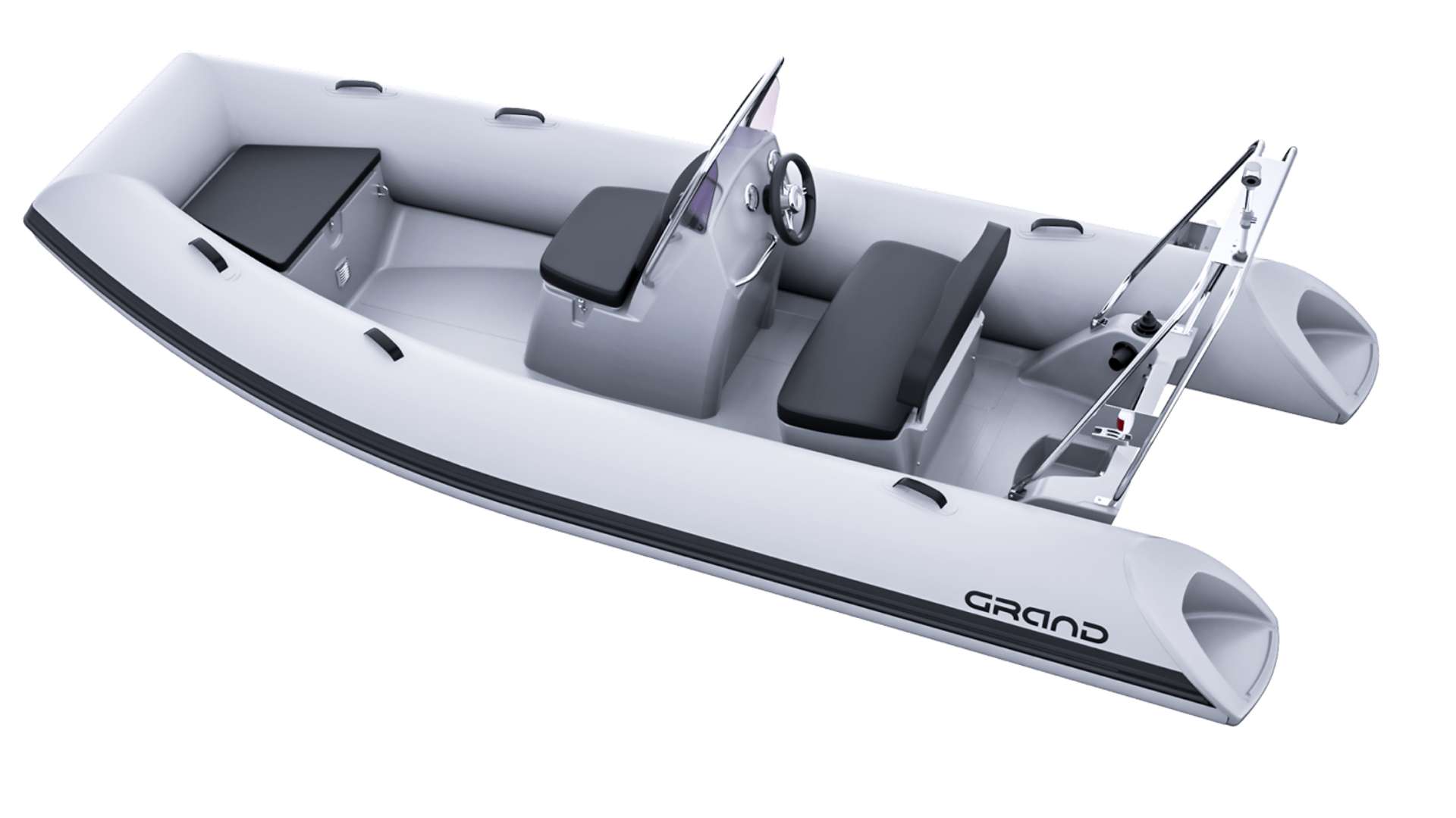 Render image of light grey Grand S470 inflatable boat for sale