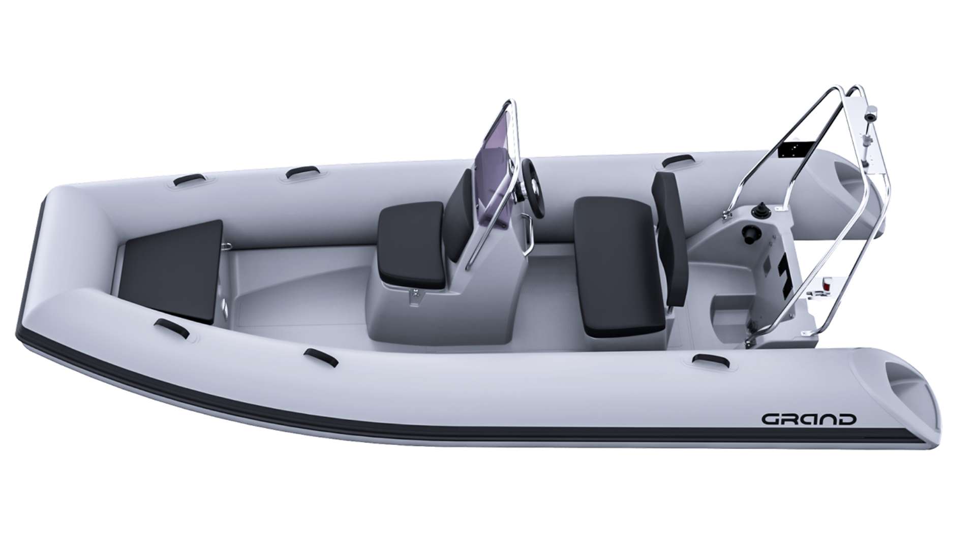 Render image of light grey Grand S470 inflatable boat for sale