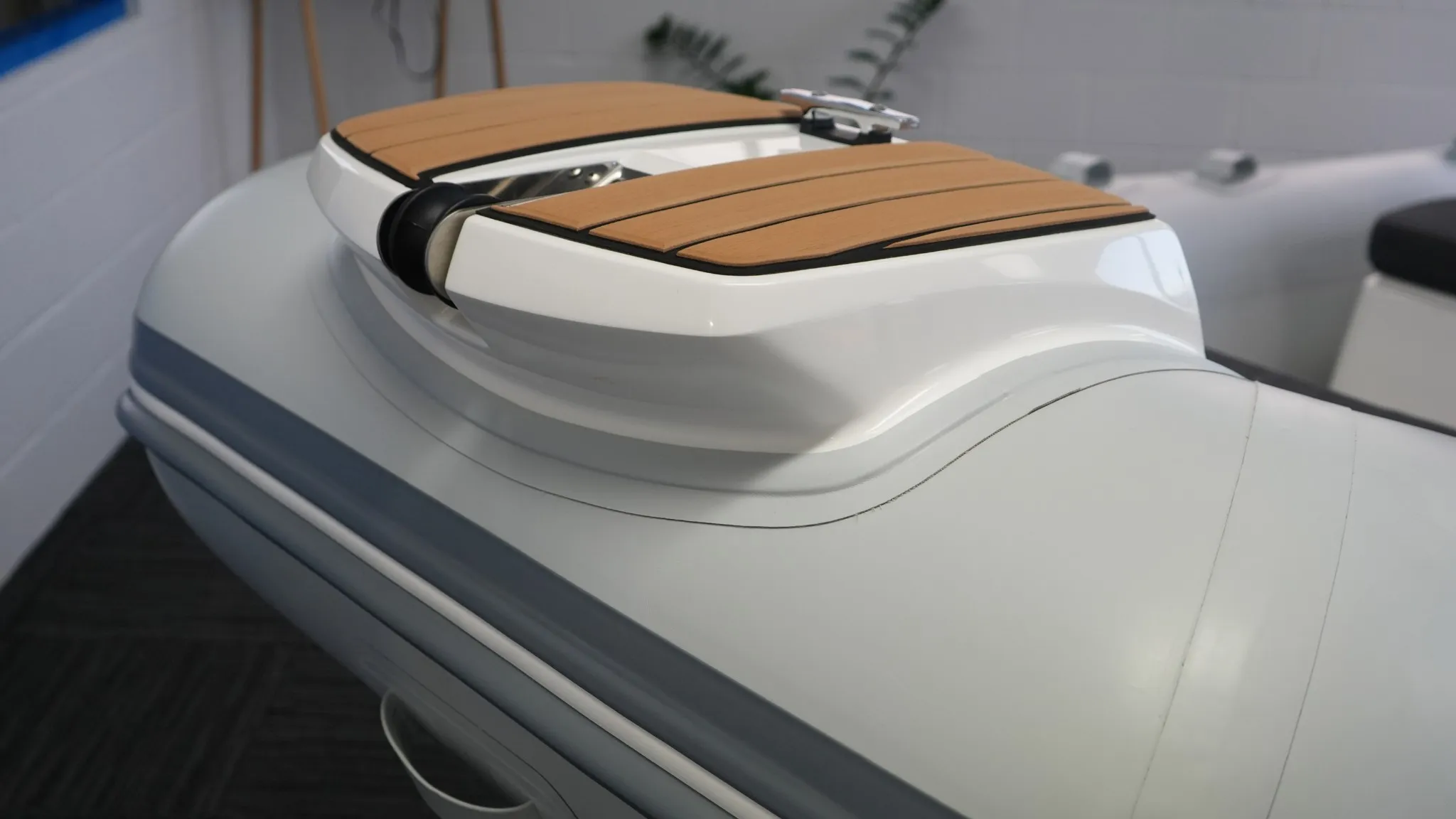 Close up of a Grand S470 tender boat for sale