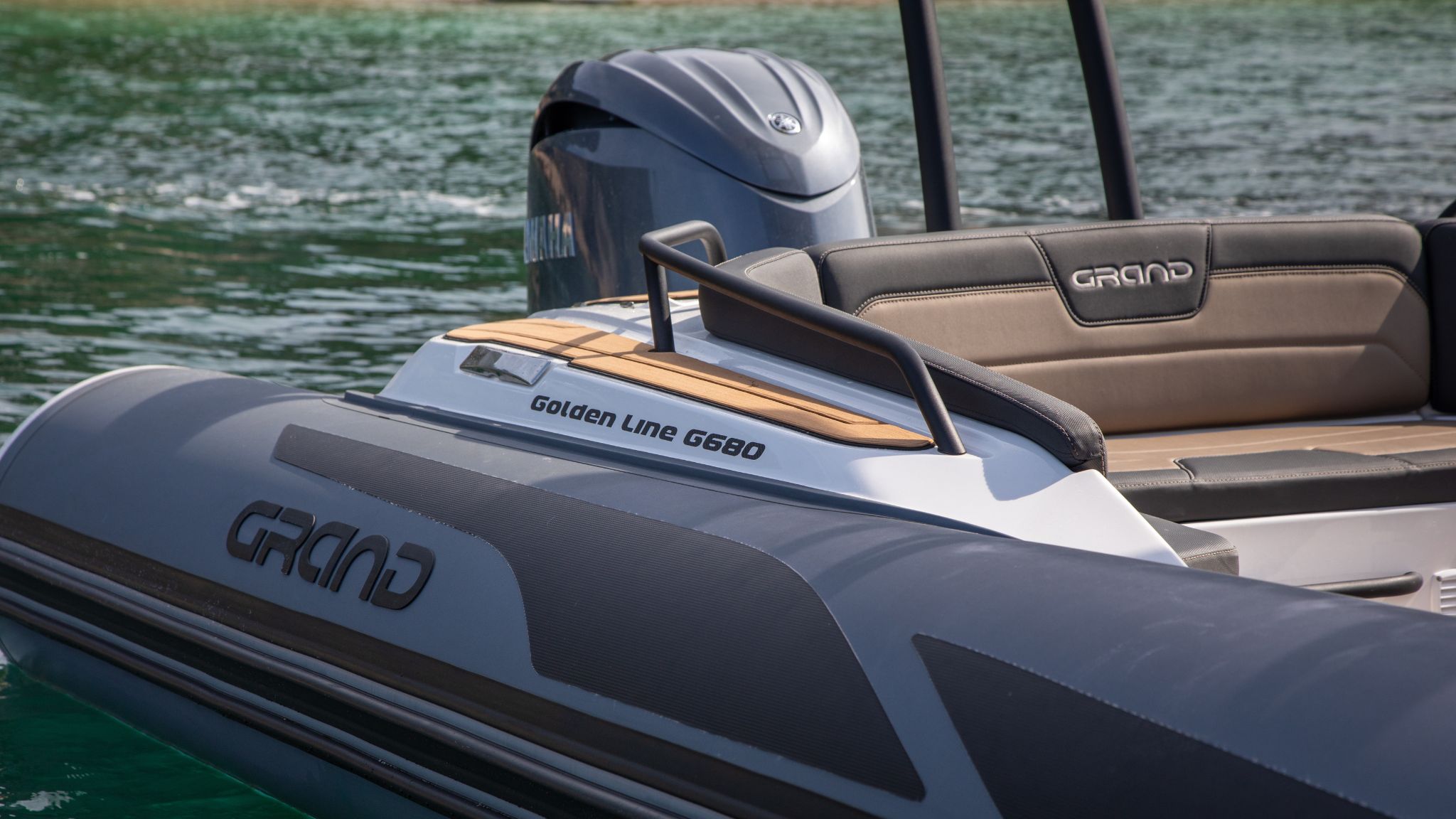Dark grey Grand G680 rigid inflatable boat for sale