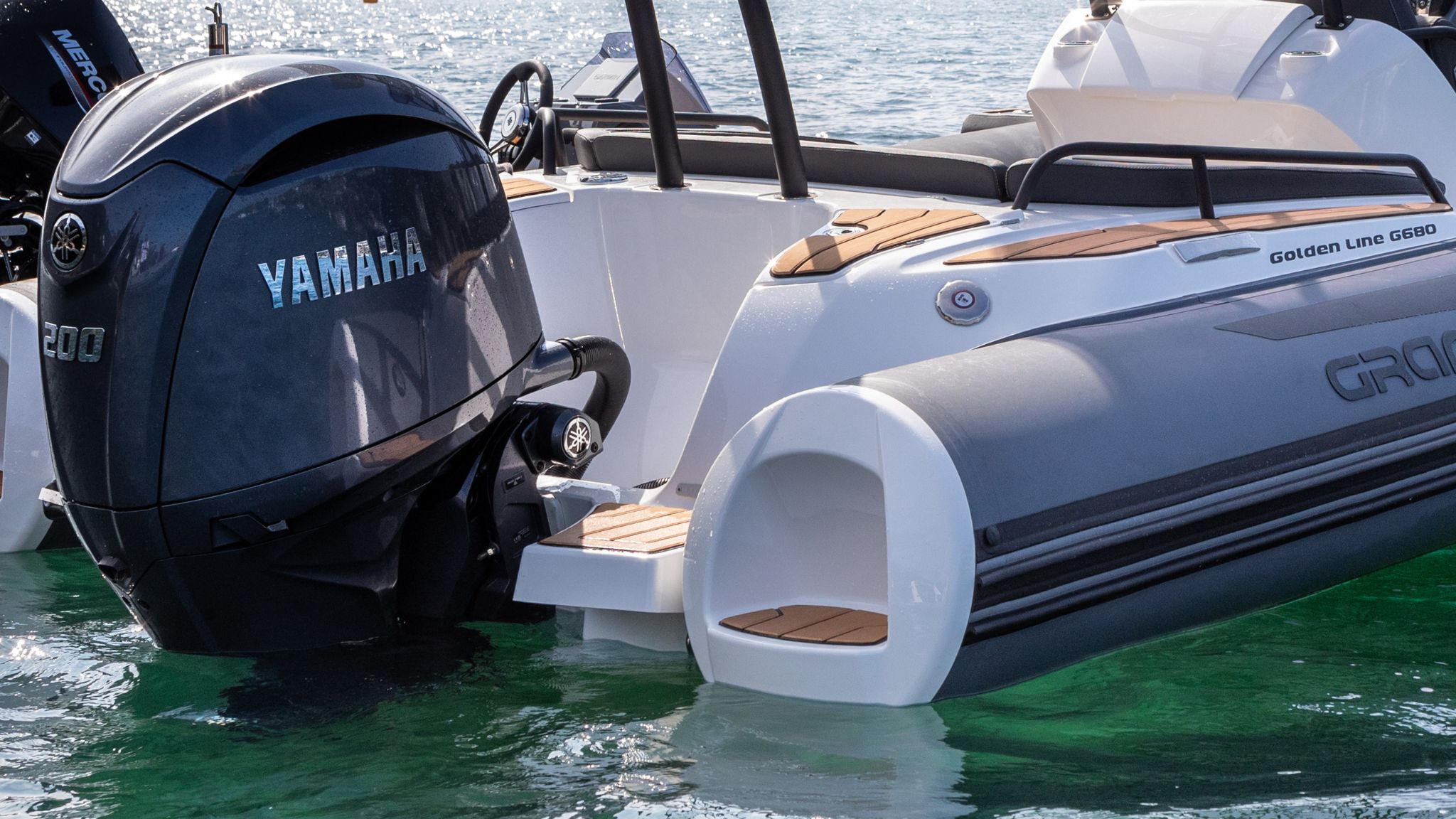 Dark grey Grand G680 rigid inflatable boat for sale