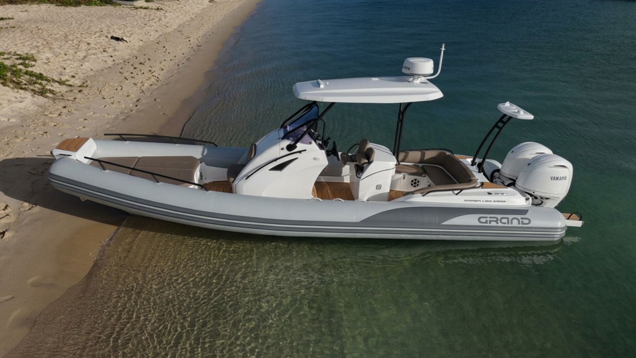 Light grey Grand G850 rigid inflatable boat