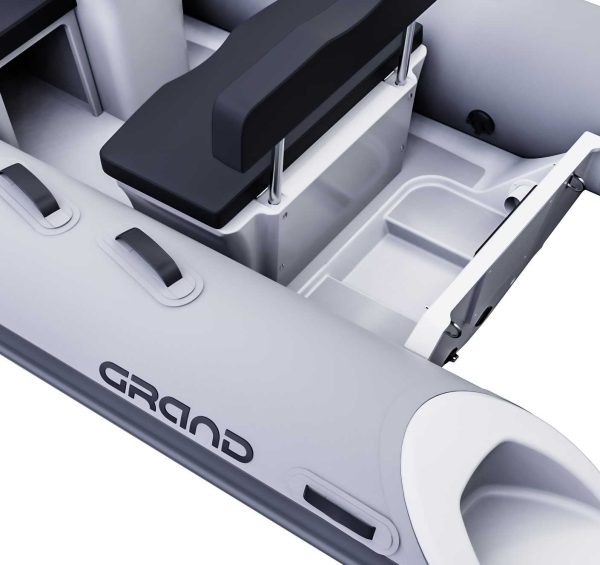 A close up render visual of the rear of the Grand S300 with tube step ends