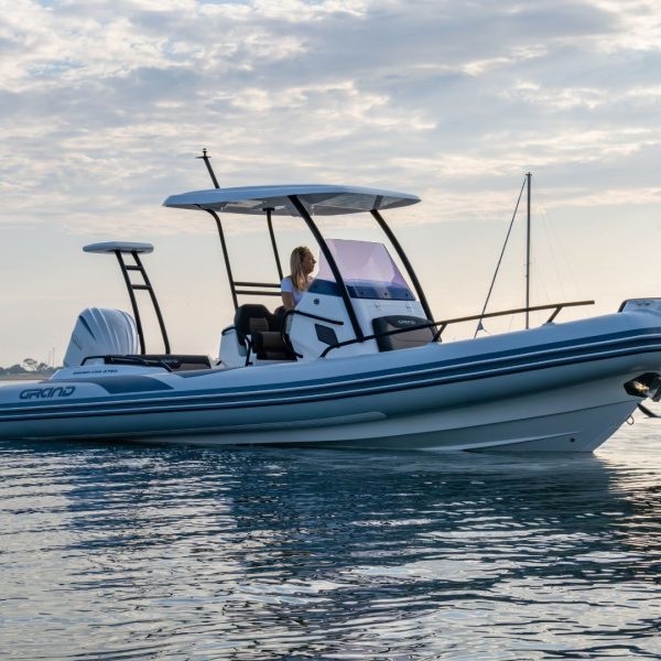 Grand G750 rib boat on still water